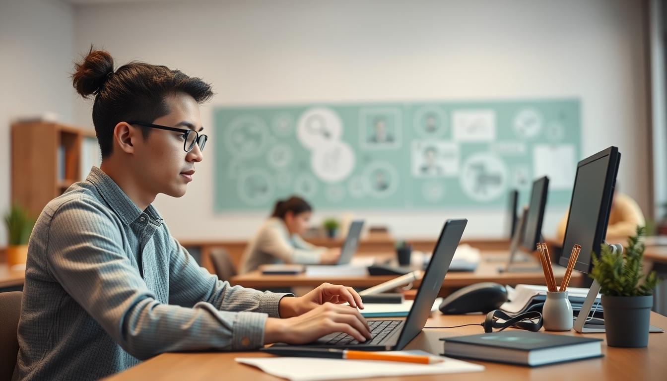 Student preparing for exams with study materials