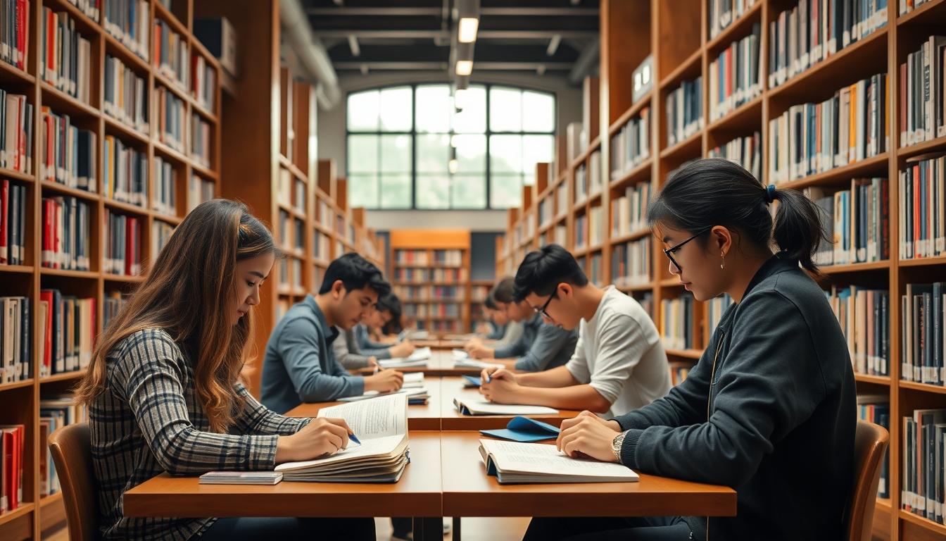 Students working in research laboratory